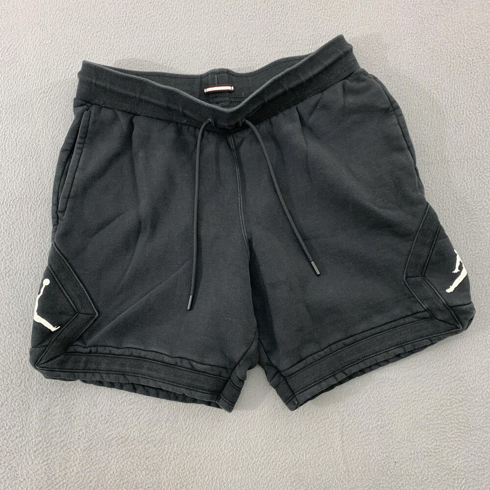 Jordan Shorts Mens Large Black Fleece Athletic Gym Drawstring Jumpman DA9824-010